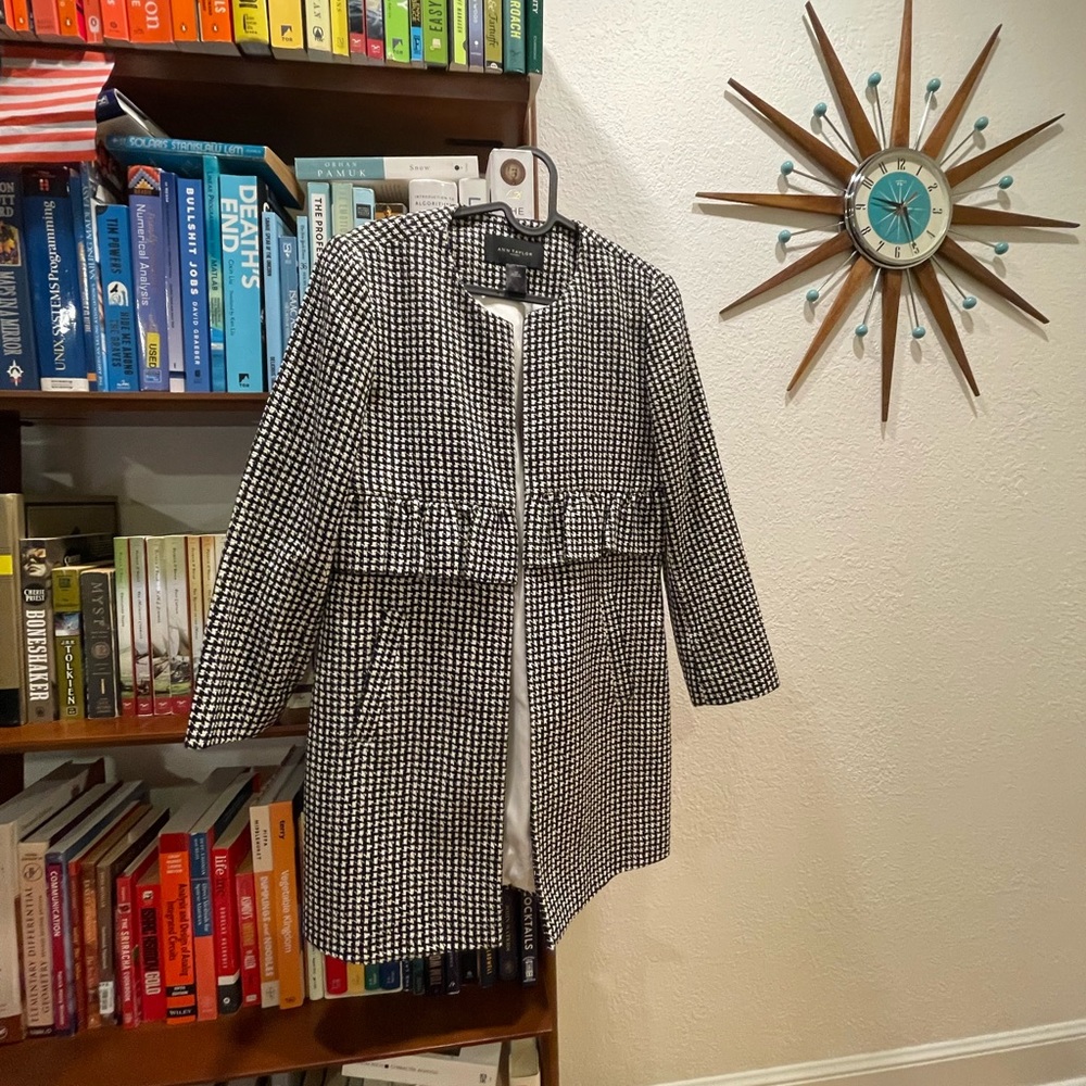 Ann Taylor Black White Coat XS
